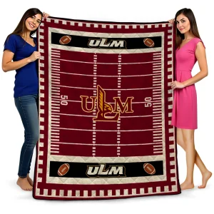 louisiana monroe warhawks mickey player red quilt blanket best selling