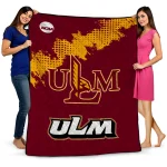 louisiana monroe warhawks paint trail red quilt blanket best selling
