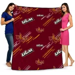 louisiana monroe warhawks sketch lines red quilt blanket best selling