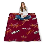 louisiana monroe warhawks sketch lines red quilt blanket best selling