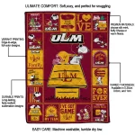 louisiana monroe warhawks snoopy love red quilt blanket best selling
