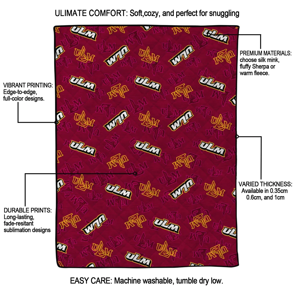 louisiana monroe warhawks solid classic red quilt blanket latest model louisiana monroe warhawks solid classic red quilt blanket latest model