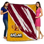 louisiana monroe warhawks stroke art red white quilt blanket best selling