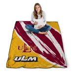 louisiana monroe warhawks stroke art red white quilt blanket best selling