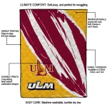 louisiana monroe warhawks stroke art red white quilt blanket best selling
