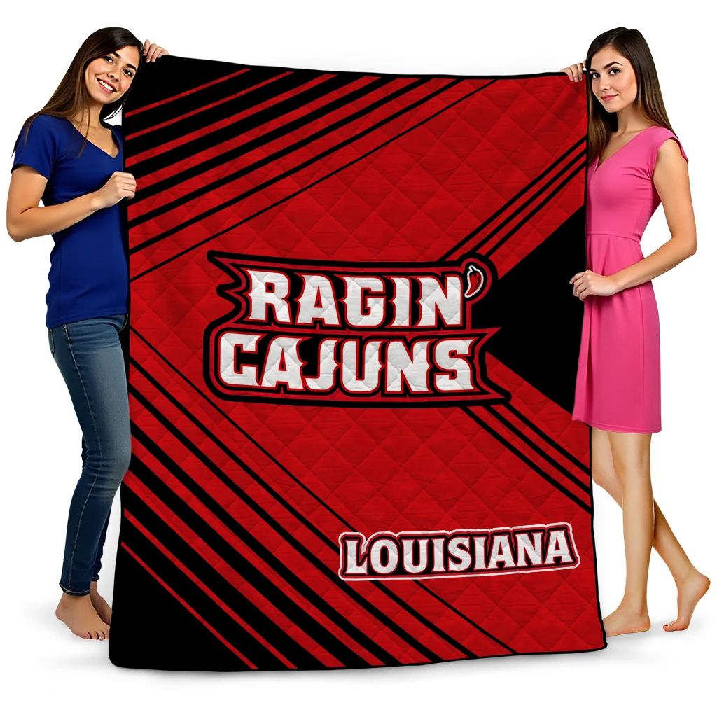 louisiana ragin cajuns arrow layers red quilt blanket best selling