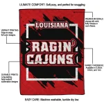 louisiana ragin cajuns block border red quilt blanket best selling