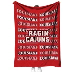 louisiana ragin cajuns bold red quilt blanket best selling