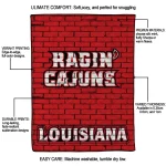 louisiana ragin cajuns brick grid red quilt blanket best selling