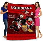 Louisiana Ragin' Cajuns Disney Football Red Quilt Blanket 1 louisiana ragin cajuns disney football red quilt blanket best selling