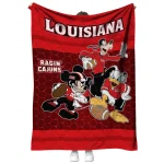 louisiana ragin cajuns disney football red quilt blanket best selling