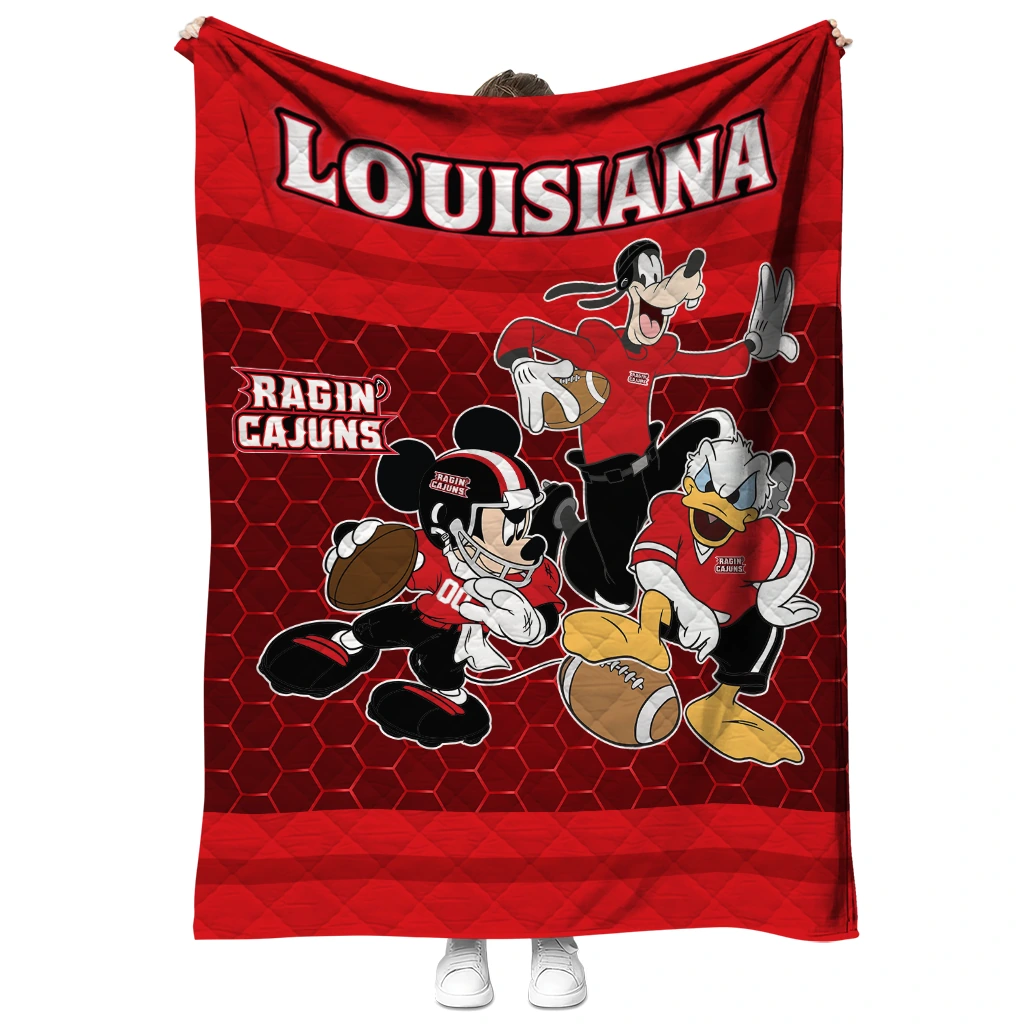louisiana ragin cajuns disney football red quilt blanket fashion forward louisiana ragin cajuns disney football red quilt blanket fashion forward