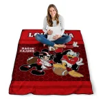 louisiana ragin cajuns disney football red quilt blanket best selling