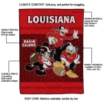 louisiana ragin cajuns disney football red quilt blanket best selling