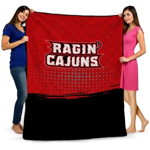 louisiana ragin cajuns dot illusion red quilt blanket best selling