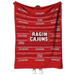 louisiana ragin cajuns handdrawn stripes red quilt blanket best selling