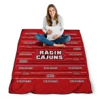 louisiana ragin cajuns handdrawn stripes red quilt blanket best selling
