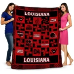 louisiana ragin cajuns helmet heart red quilt blanket best selling