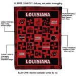 louisiana ragin cajuns helmet heart red quilt blanket best selling