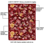 louisiana ragin cajuns hibiscus foliage red quilt blanket best selling