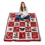 louisiana ragin cajuns mickey mouse motif red white quilt blanket best selling