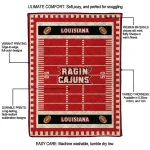 louisiana ragin cajuns mickey player red quilt blanket best selling