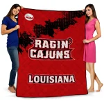 louisiana ragin cajuns paint trail red quilt blanket best selling