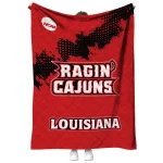 louisiana ragin cajuns paint trail red quilt blanket best selling