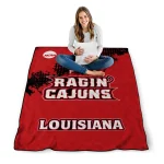 louisiana ragin cajuns paint trail red quilt blanket best selling