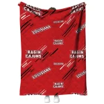 louisiana ragin cajuns sketch lines red quilt blanket best selling