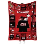 louisiana ragin cajuns snoopy love red quilt blanket best selling