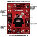 louisiana ragin cajuns snoopy love red quilt blanket best selling