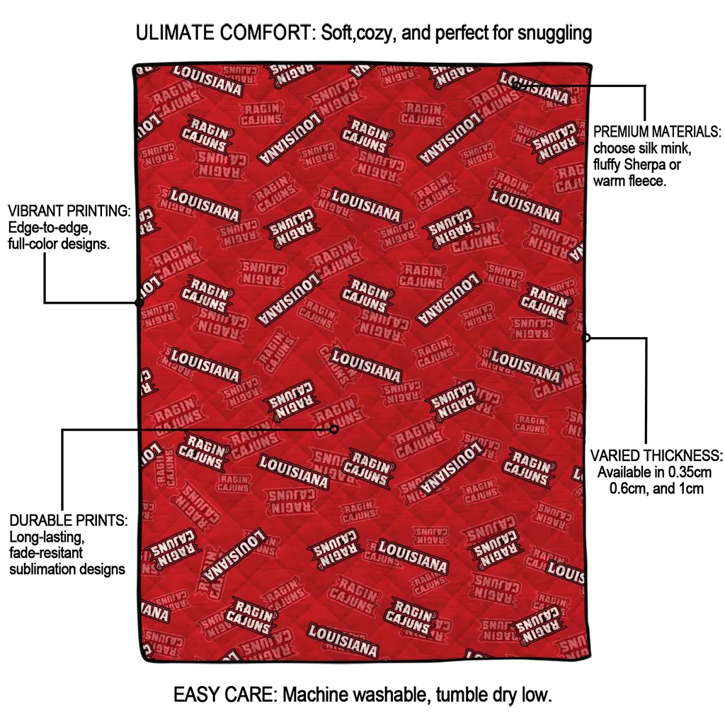 louisiana ragin cajuns solid classic red quilt blanket latest model louisiana ragin cajuns solid classic red quilt blanket latest model