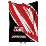 louisiana ragin cajuns stroke art red white quilt blanket best selling