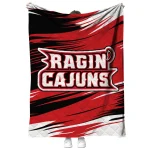 louisiana ragin cajuns wild lines red white quilt blanket best selling