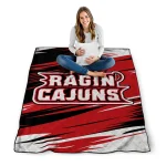 louisiana ragin cajuns wild lines red white quilt blanket best selling