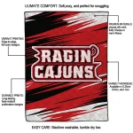 louisiana ragin cajuns wild lines red white quilt blanket best selling