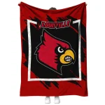 louisville cardinals block border red quilt blanket best selling