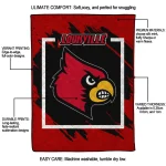 louisville cardinals block border red quilt blanket best selling