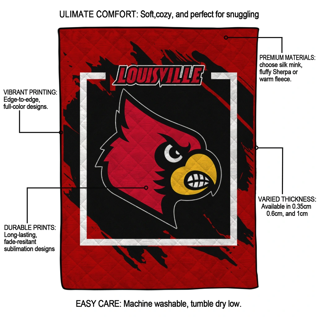 louisville cardinals block border red quilt blanket latest model louisville cardinals block border red quilt blanket latest model