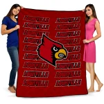 louisville cardinals bold red quilt blanket best selling