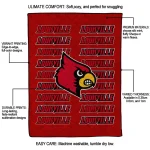 louisville cardinals bold red quilt blanket best selling