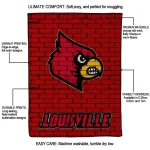 louisville cardinals brick grid red quilt blanket best selling
