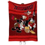 louisville cardinals disney football red quilt blanket best selling