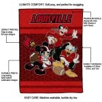 louisville cardinals disney football red quilt blanket best selling