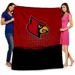 louisville cardinals dot illusion red quilt blanket best selling