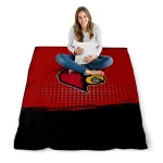 louisville cardinals dot illusion red quilt blanket best selling