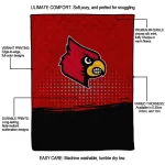 louisville cardinals dot illusion red quilt blanket best selling