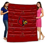 Louisville Cardinals Handdrawn Stripes Red Quilt Blanket 1 louisville cardinals handdrawn stripes red quilt blanket best selling