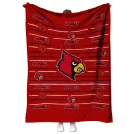 louisville cardinals handdrawn stripes red quilt blanket best selling